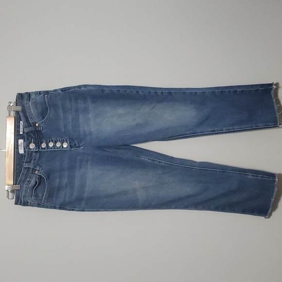 Royalty For Me jeans women's size 8 blue button close high rise straight - Picture 1 of 12